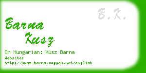 barna kusz business card